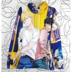 Anime Manga Banana Fish Ash Lynx and Eiji Okumura 3D Graphic Hoodie Size XXL